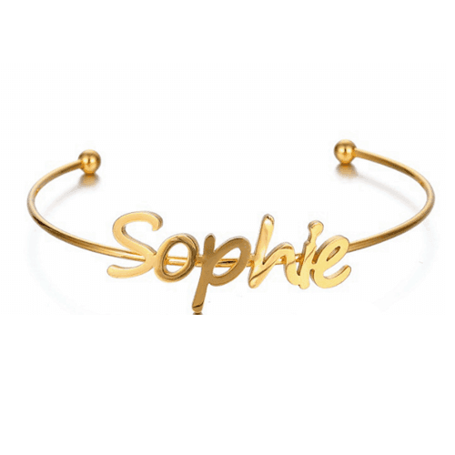 custom nameplate jewelry wholesale company personalized C-shaped open design adjustable name bangle suppliers and manufacturers websites